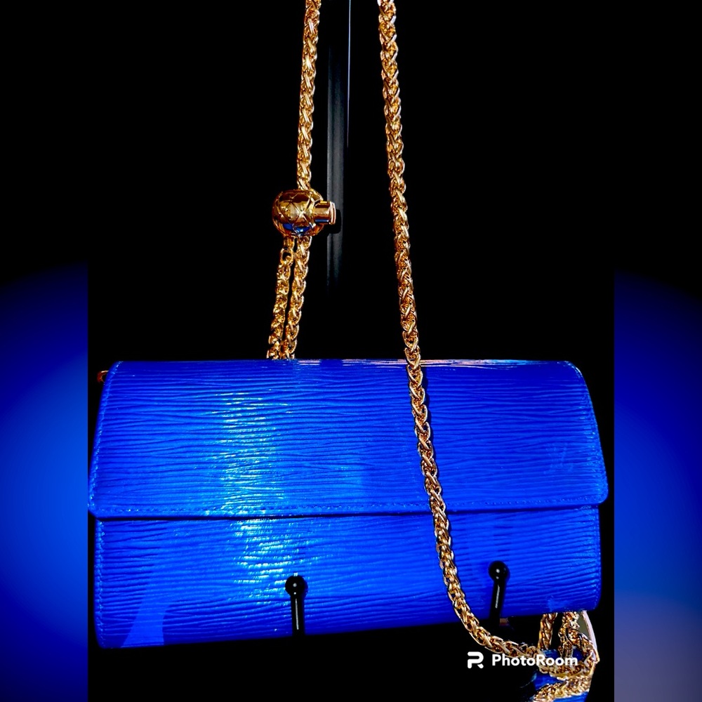 Louis Vuitton Blue and Gold Shoulder Bag